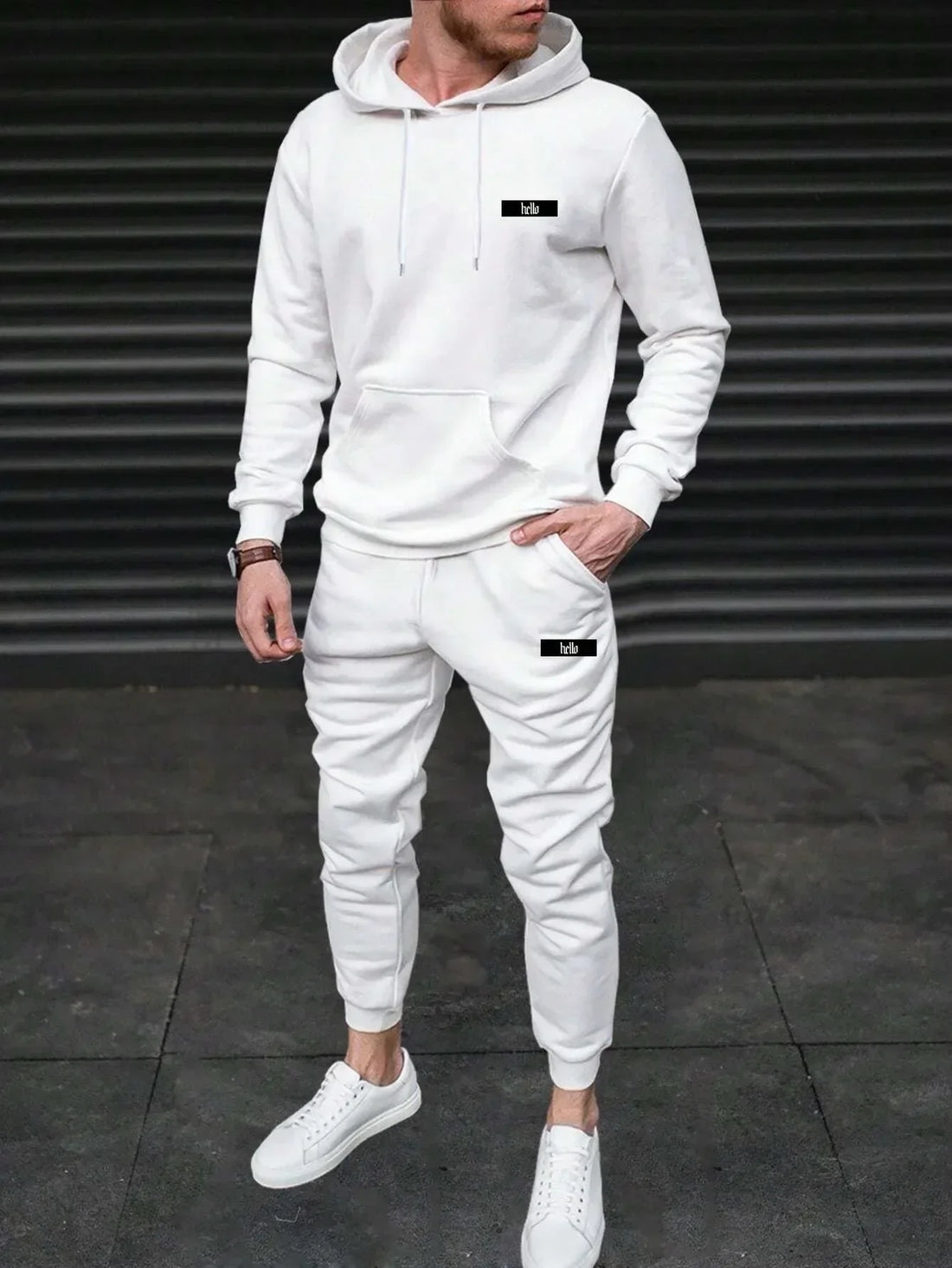 2026 Spring and autumn two-piece men's drawstring women's sports set hooded set quality comfortable casual pullover fashion - ATFH