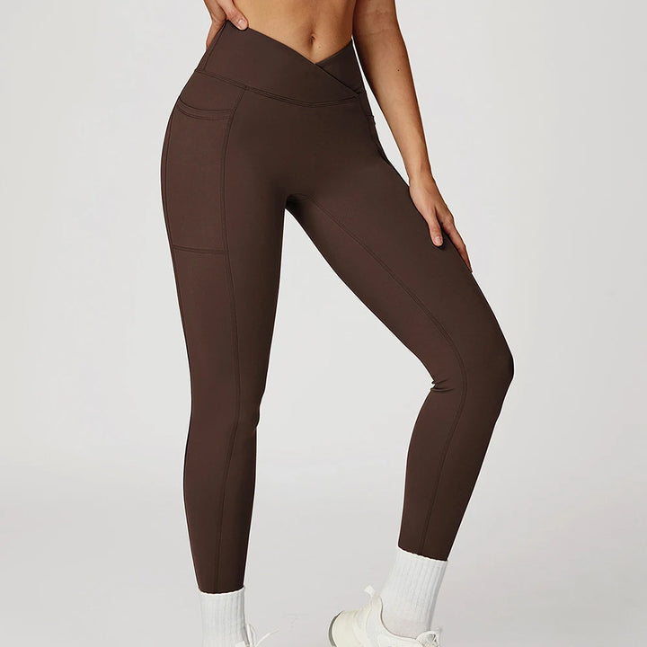 Yoga Pants Cross Waist Head Gym Leggings Women Sexy High Waist Booty Lifting Leggings Pants Women Sports Clothing Fitness Wear - ATFH