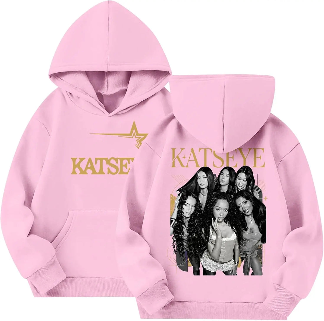 Kids Katseye Hoodies for Girls Katseye Merch Graphic Sweatshirts Long Sleeve Hoodie