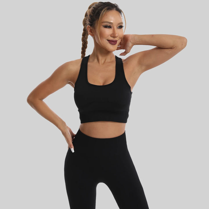 Seamless High Waist Leggings Tracksuit for Women, Yoga Sets, Sportswear, Workout, Sports Bra, Gym Clothing - ATFH