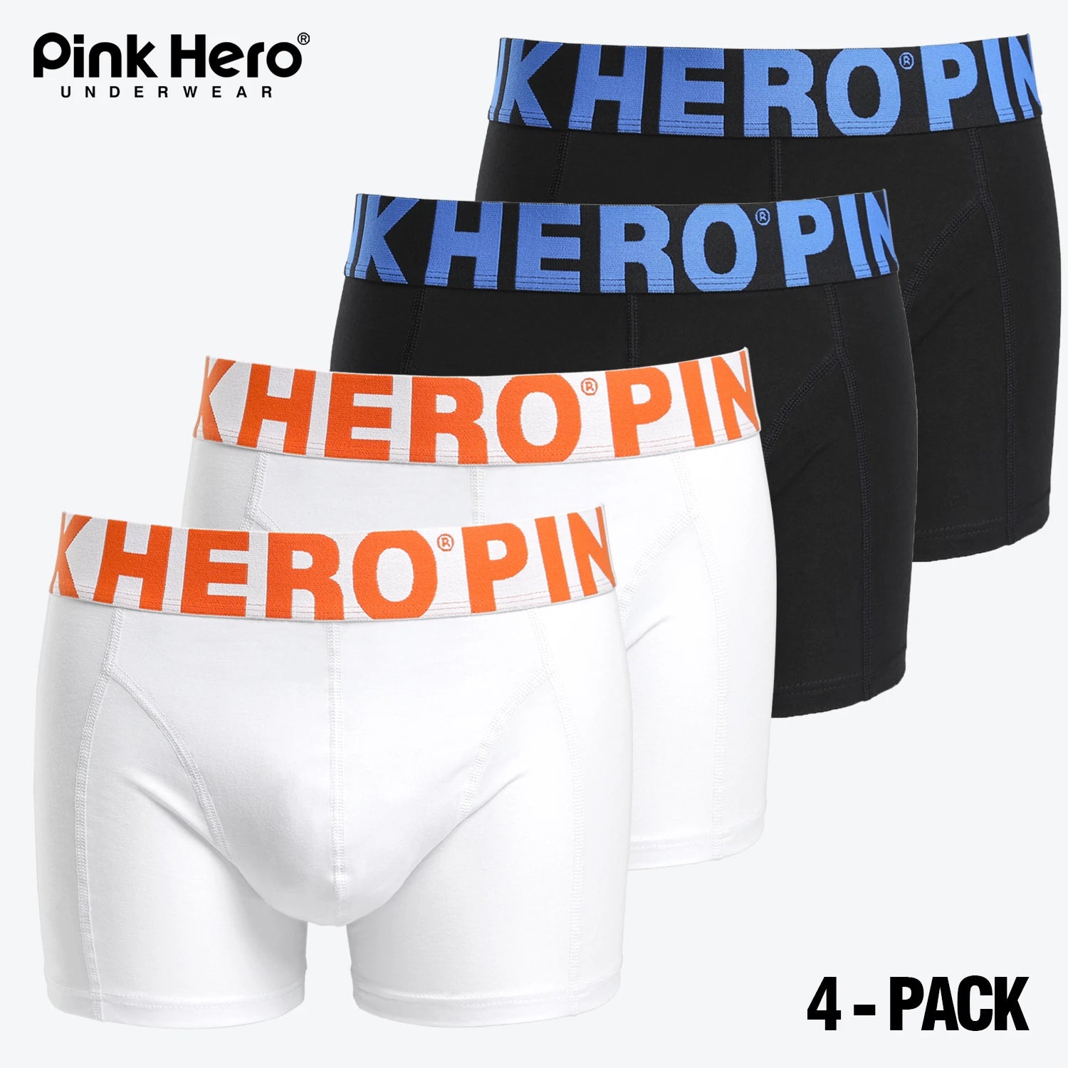 4 PCS PINKHERO Fashion Underpants For Men,Stylish  Comfy And Soft  Slip Homme，Cotton Underwear Boxer Briefs,Calzoncillos Hombre