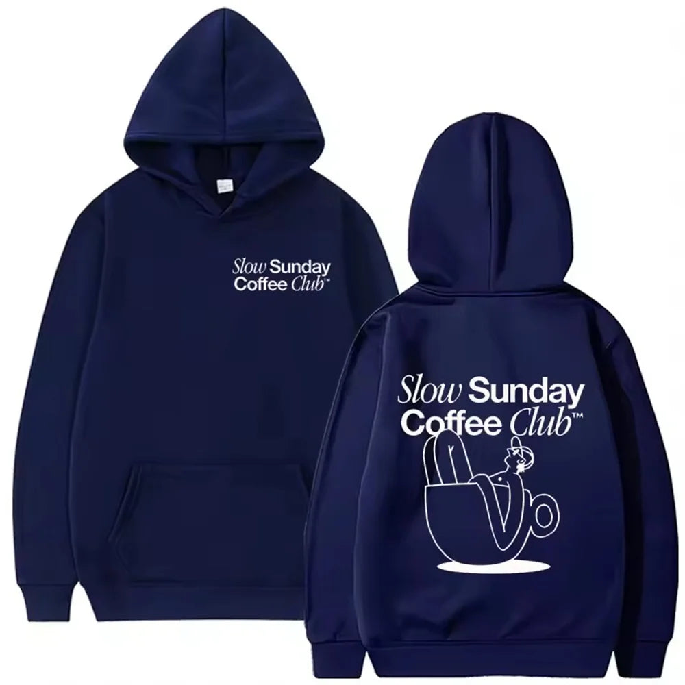 2025 New Sunday Coffee Club Hoodie Funny Men's Hoodie Harajuku Unisex Street Wear Fleece Pullover Sweatshirt - ATFH