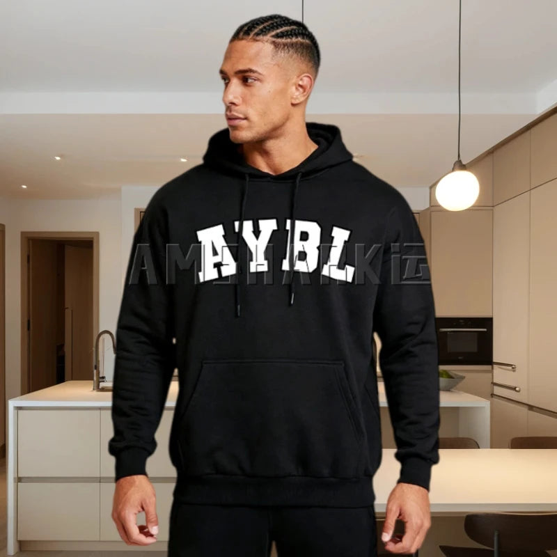 2026 Spring Unisex Oversized AY Hoodie Casual Loose Fit Pullover Sweatshirt With Pocket Breathable Warm Gym Sportswear For Worko - ATFH