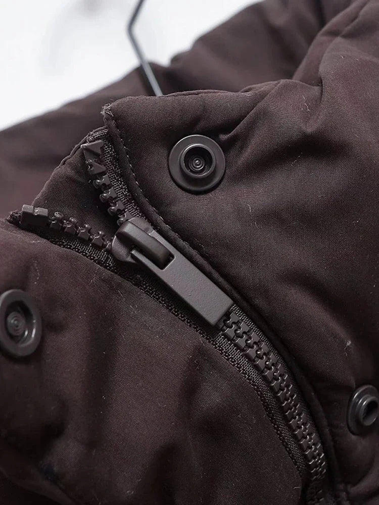 Winter Casual Cotton Coats Women's Stand Collar Zipper Long Sleeve Warm Short Outerwear Ladies Windproof Commuter Jackets ATFH