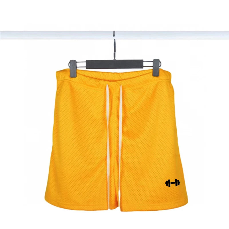 New Summer Running Shorts Mens Sports Jogging Fitness Shorts Mesh Quick Dry Gym Bodybuilding Sport Shorts Basketball Short Pants