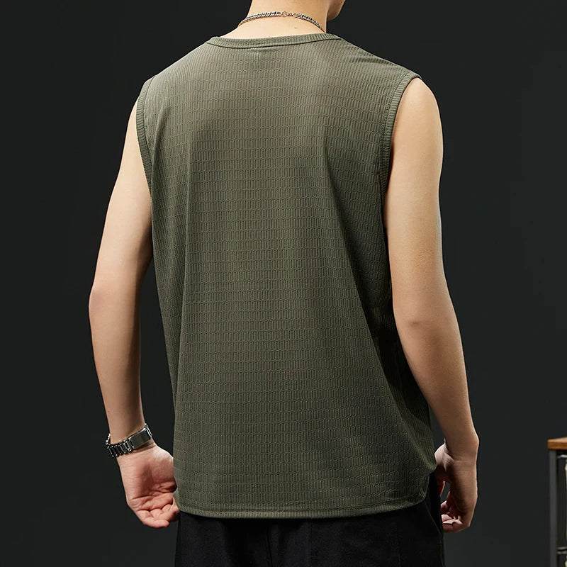 2026 Men's Sexy Ice Silk Mesh Tank Tops Gym Stringer Bodybuilding Sleeveless Quick Dry T-Shirt Fitness Vest Male Muscle Singlets