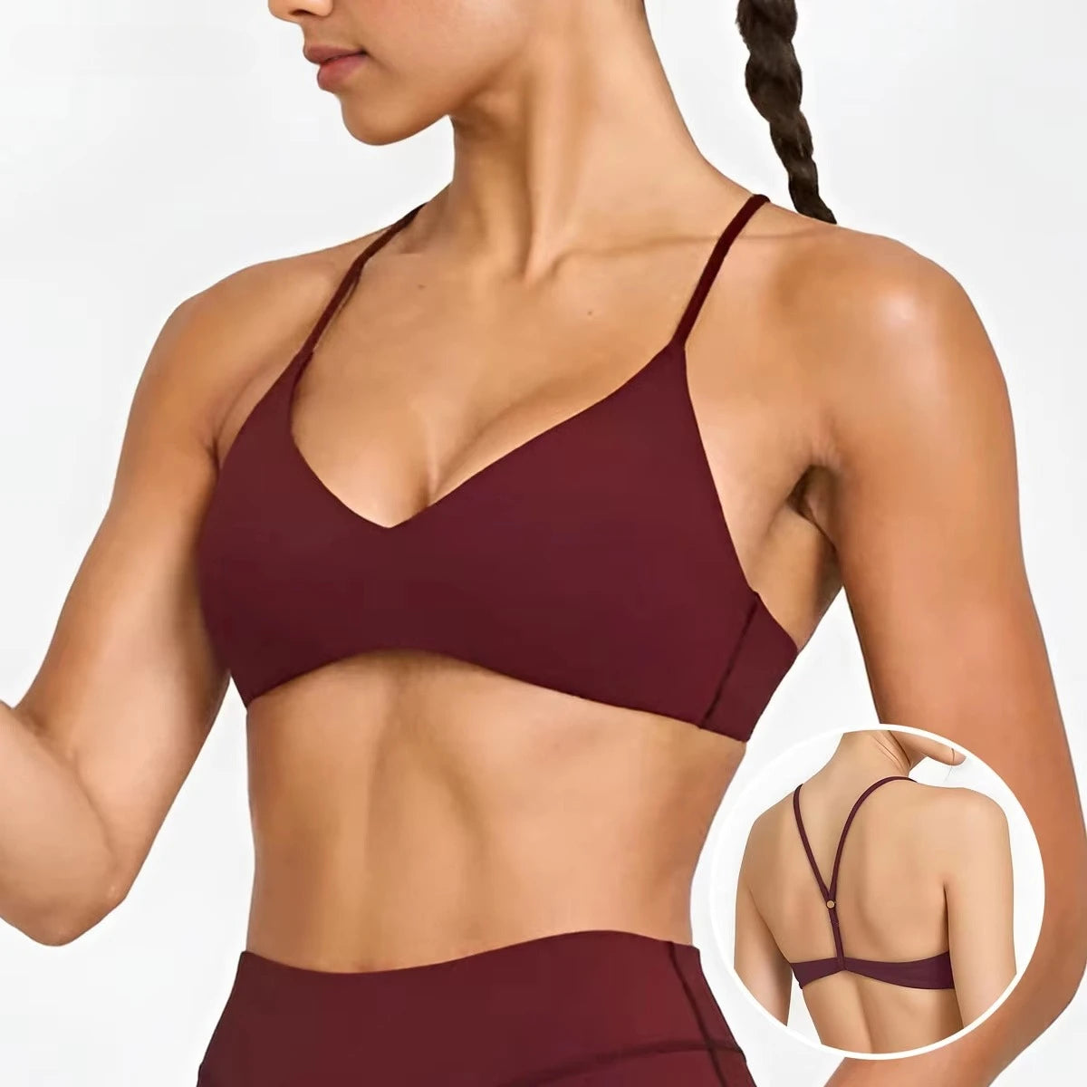 Sexy Fitness Yoga Bras Race Back Sports Bras Nylon Top Women Bra Breathable Underwear for Women Gym Yoga Bras Solid Color - ATFH