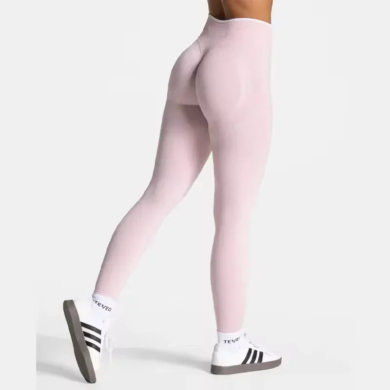 TEVEO High Waist Seamless Scrunch Leggings for Women Yoga Pants Hip Lifting Running Exercise Gym Ignite Sculpt Series ATFH