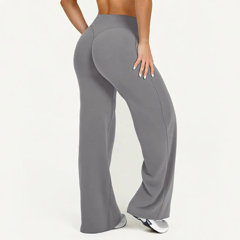 Straight Leg Pants Ultra Soft Butter Fabric Women Mid-Waist Yoga Pants Naked Feel Sports Leggings Pilates Running Sport Trousers ATFH