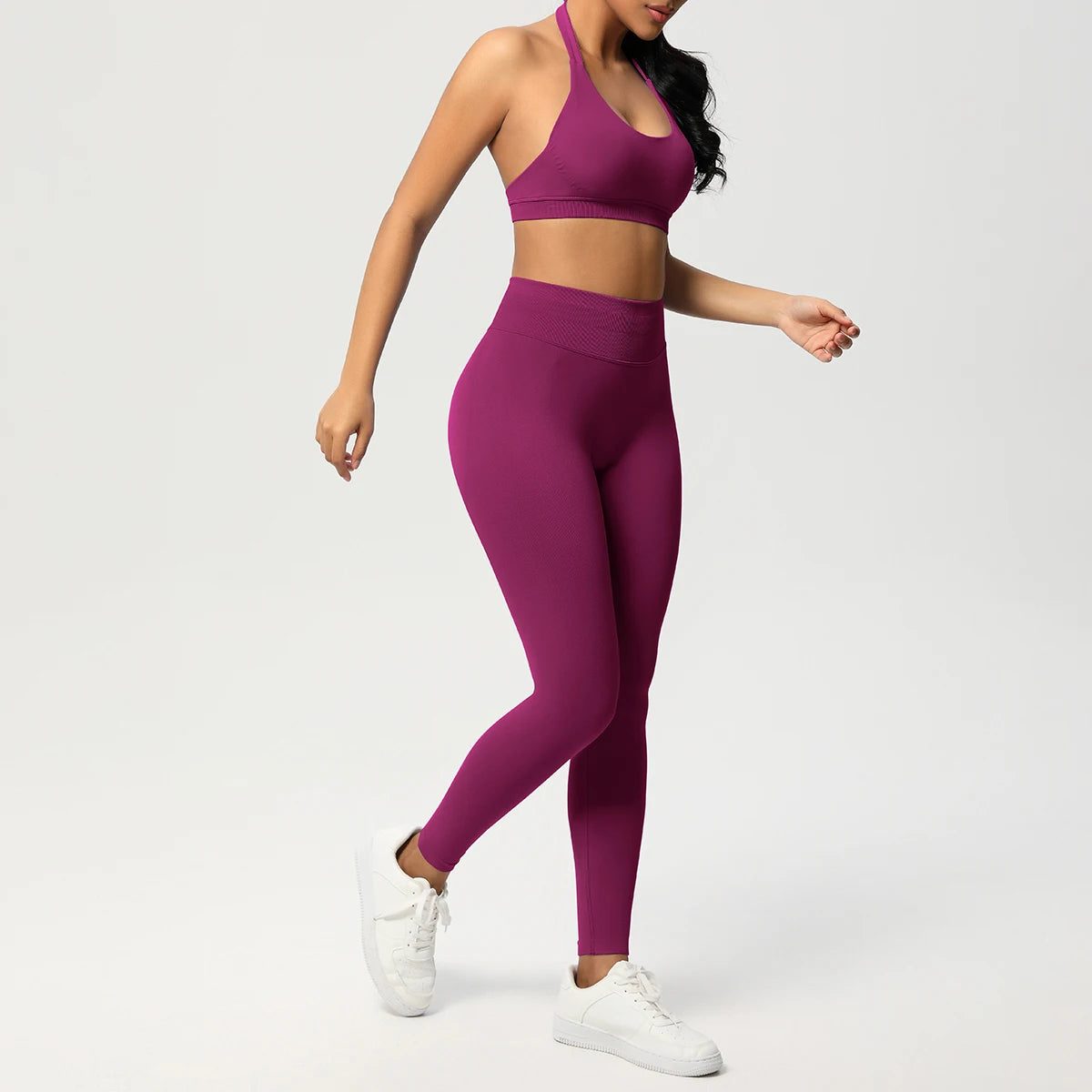 2 Piece Yoga Clothes Women's Tracksuit Athletic Wear Pilates Fitness Suit Gym Workout Push Up Clothes Sports Bra Leggings Suit - ATFH