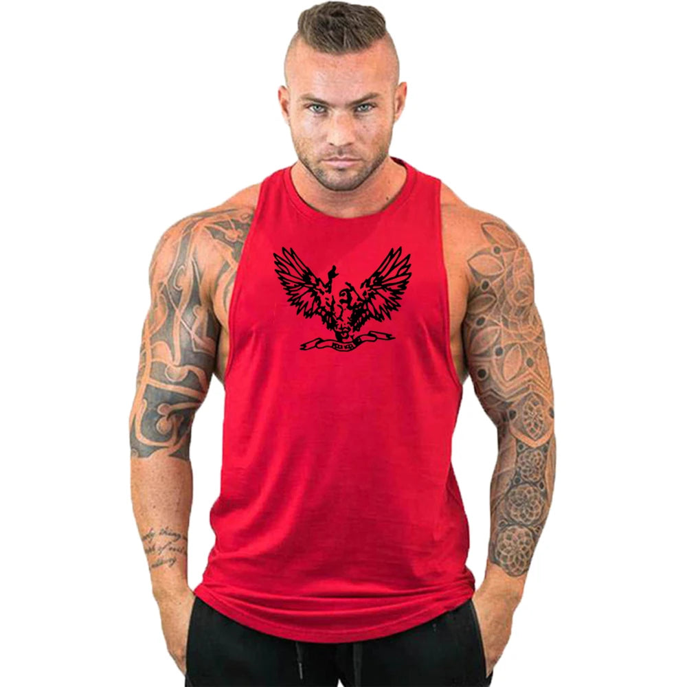 2023 New Cotton Workout Gym Tank Top Mens Muscle Sleeveless Sportswear Shirt Stringer Fashion Bodybuilding Singlets Fitness Vest