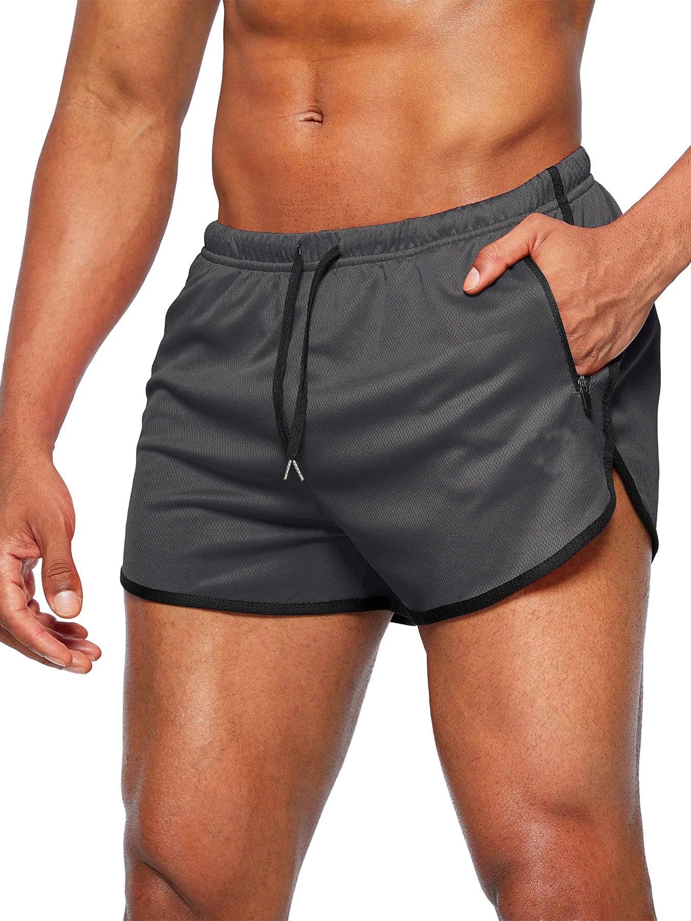 Men's new beach shorts running shorts 3-inch quick drying fitness running fashionable fitness shorts