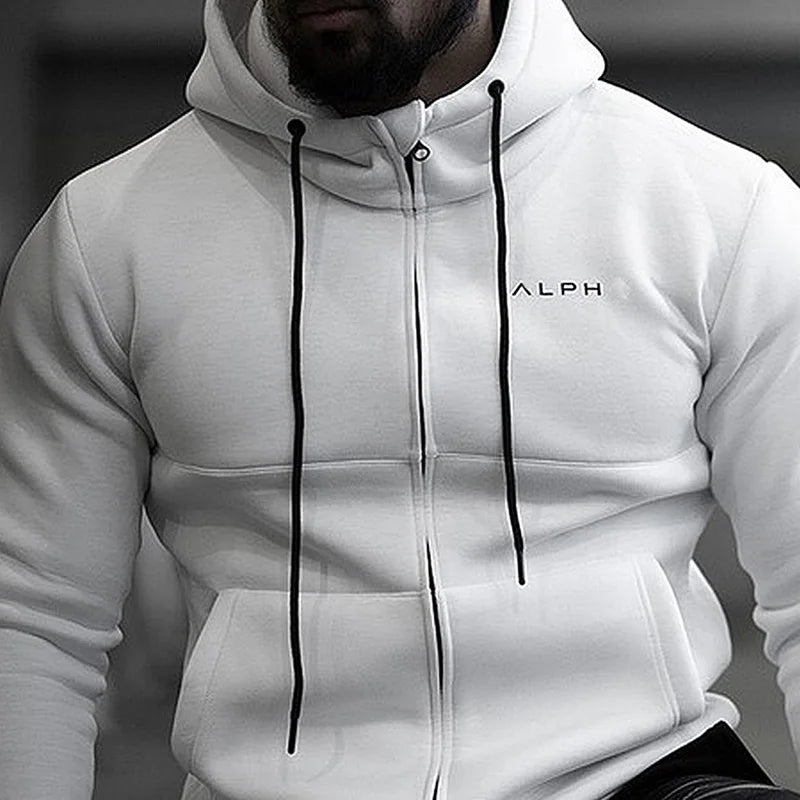 Men's Spring And Autumn Gym Brand Hoodies Sport Running Workout Fitness Sweatshirt Jacket Casual Clothing Male Hooded Zipper Top - ATFH