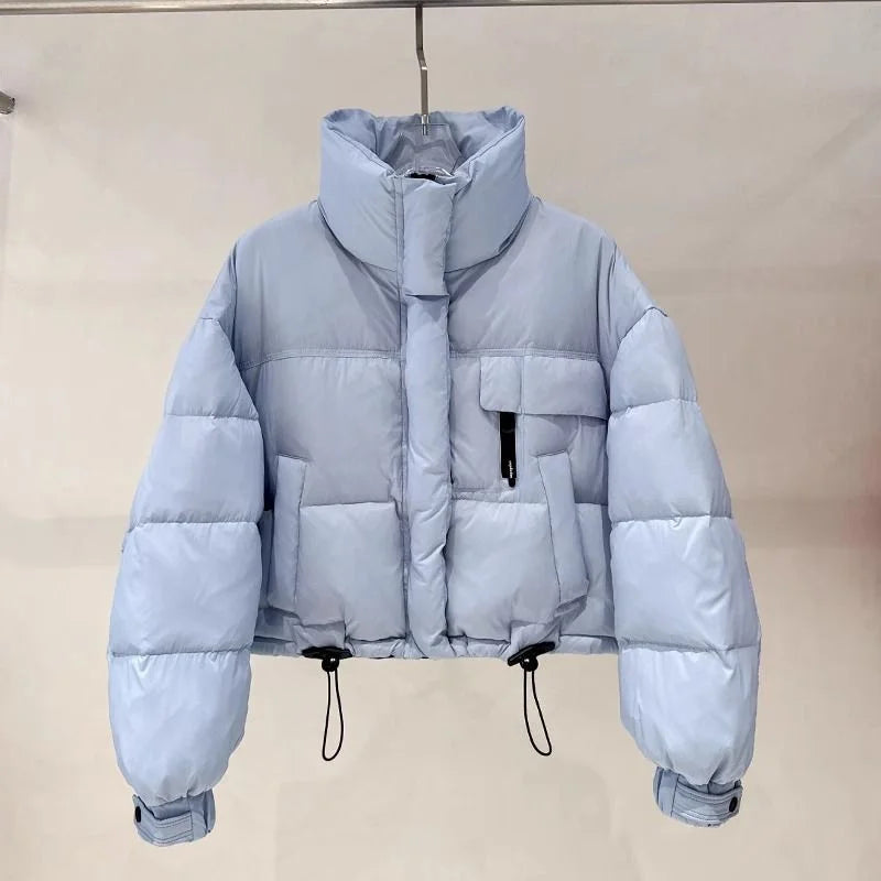 Cotton Padded women's Short Style 2025 New Korean Version Stand Up Collar, Simple and Thick, Small  Stylish Bread Jacket, Popula