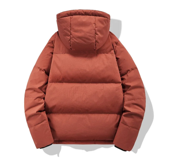 New Style Solid Color Hiking Down Jackets for Men Outdoor Hooded Warm Puffer Coat Trend All-match Male Clothes Fashion Quality