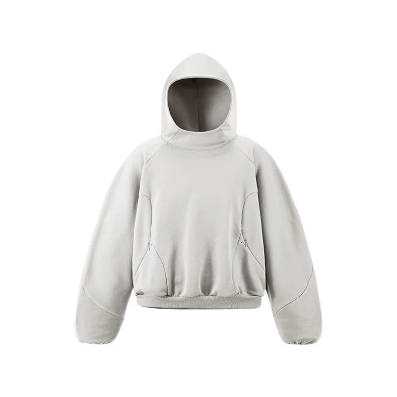 Custom LOGO men's 340G cotton polyester fleece sweater winter new eggshell fleece hoodie scimitar sweatpants couple suit - ATFH