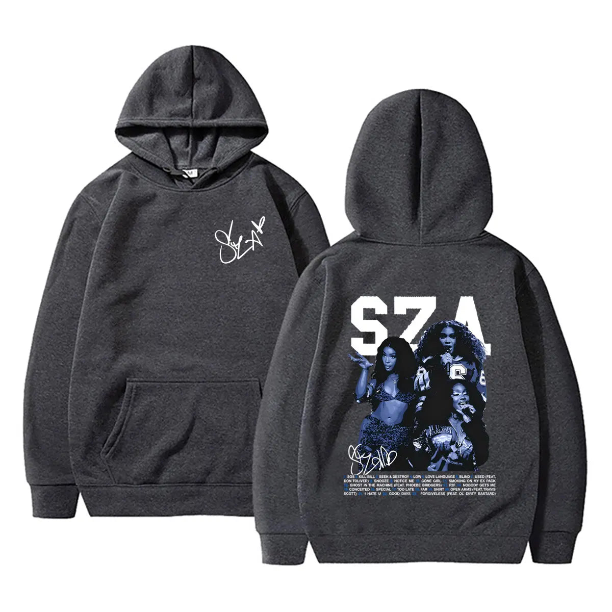 Hot Rapper SZA SOS Graphic Hoodie Men Women Hip Hop Fashion Oversized Hooded Sweatshirt Unisex Vintage Casual Pullover Hoodies