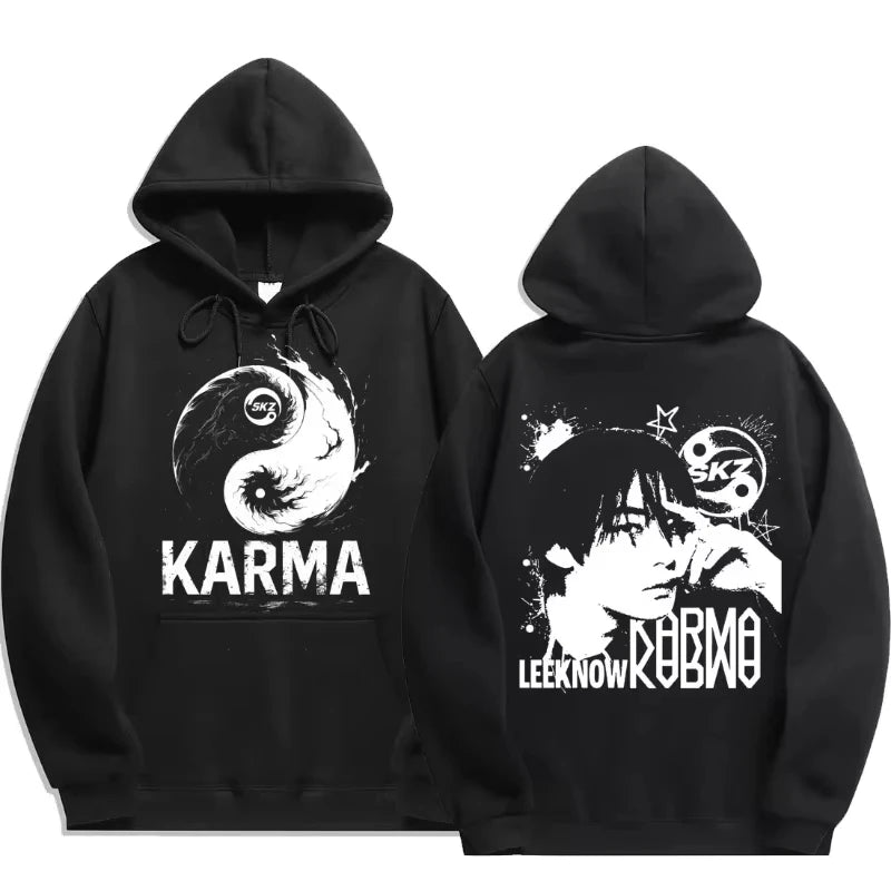 KPOP's fourth album KARMA printed men's hoodie FELIX HAN BANGCHAN CHANGBIN HYUNJIN LEE fashion hoodie