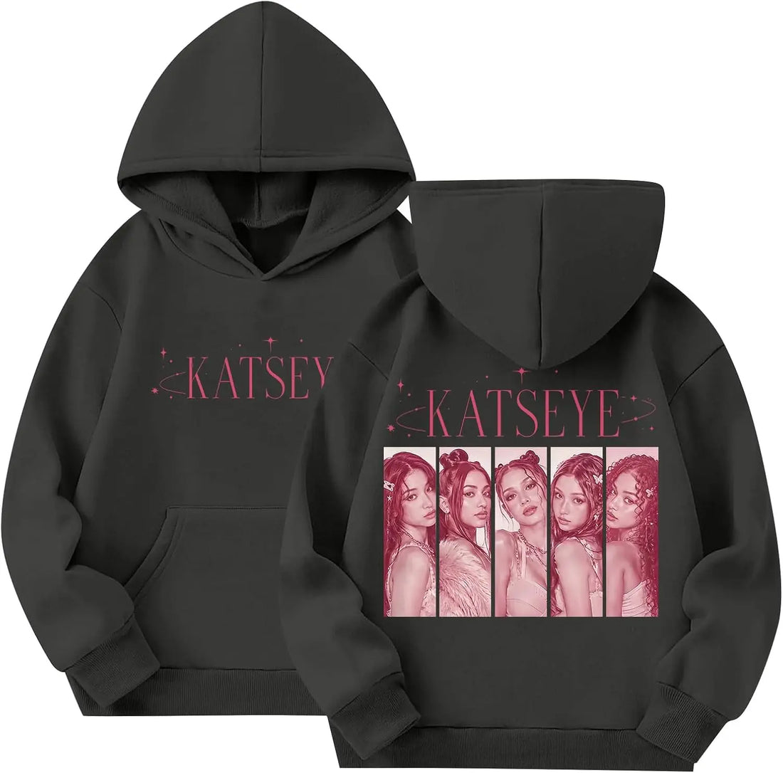 Kids Katseye Hoodies for Girls Katseye Merch Graphic Sweatshirts Long Sleeve Hoodie