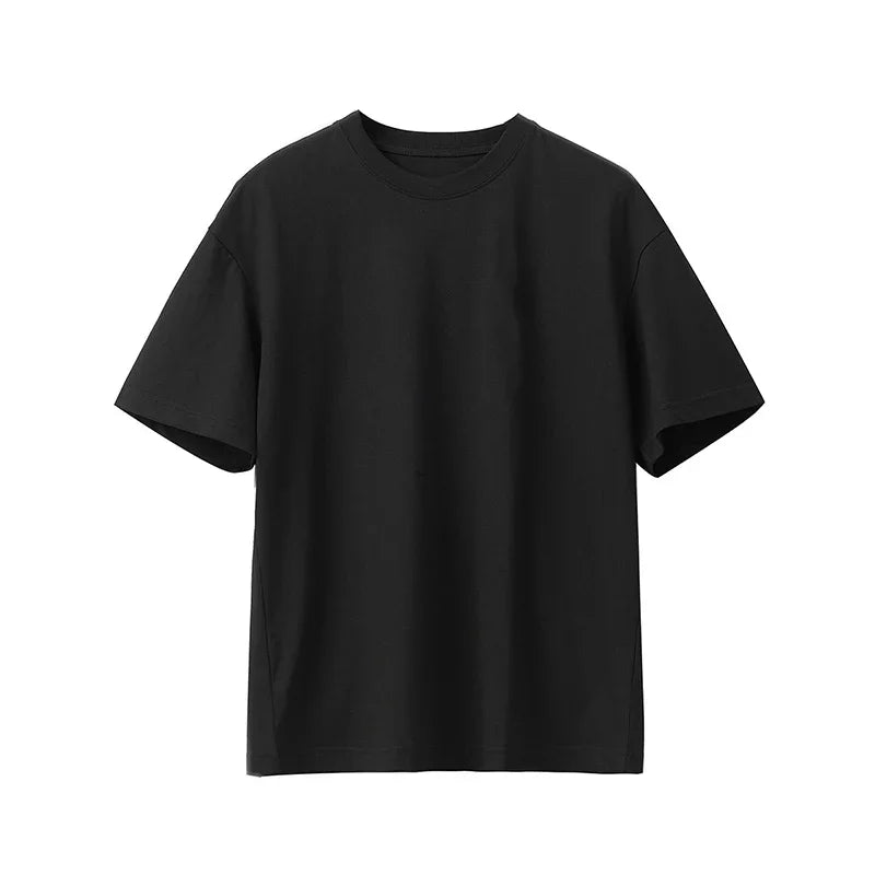 WYWM 100% Cotton Tshirts Women 2024 Summer Harajuku Solid Basic T Shirts Loose Casual O Neck Tees Green Soft Female Tops - ATFH