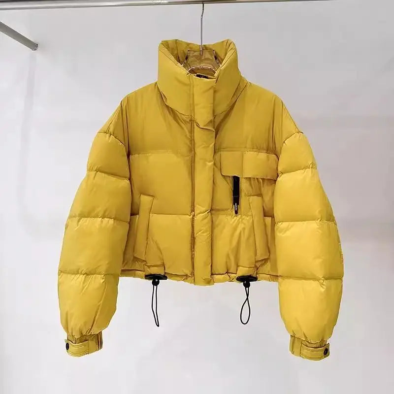 Cotton Padded women's Short Style 2025 New Korean Version Stand Up Collar, Simple and Thick, Small  Stylish Bread Jacket, Popula