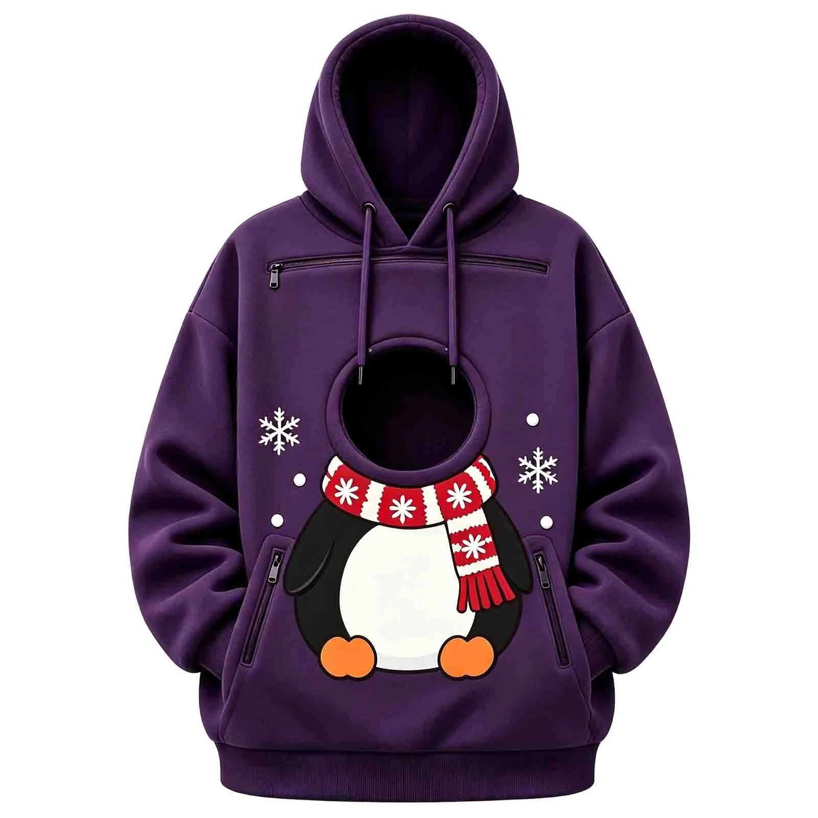 Kangaroo Dog Pet Holder Carrier Hoodie Men Women Matching Christmas Hoodie Funny And Cute Pattern Pet Pocket Hooded Sweatshirt