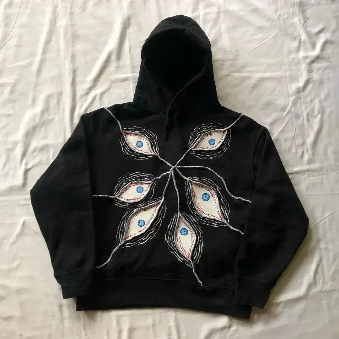 Y2K Clothing Harajuku Hip Hop Graphic Printed Oversized Hoodie Gothic Casual Pullover Hoodie Mens Womens Streetwear Sweatshirt - ATFH