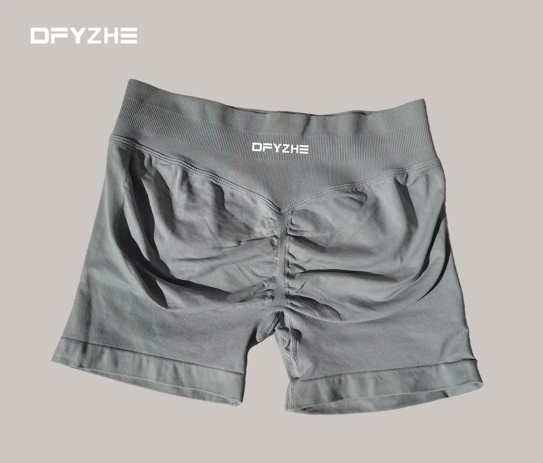 DFYZHE Women's Impact Shorts 4.5" – Seamless High Waist Ribbed Workout Shorts for Yoga Cycling & Fitness Tahsi Fashion House