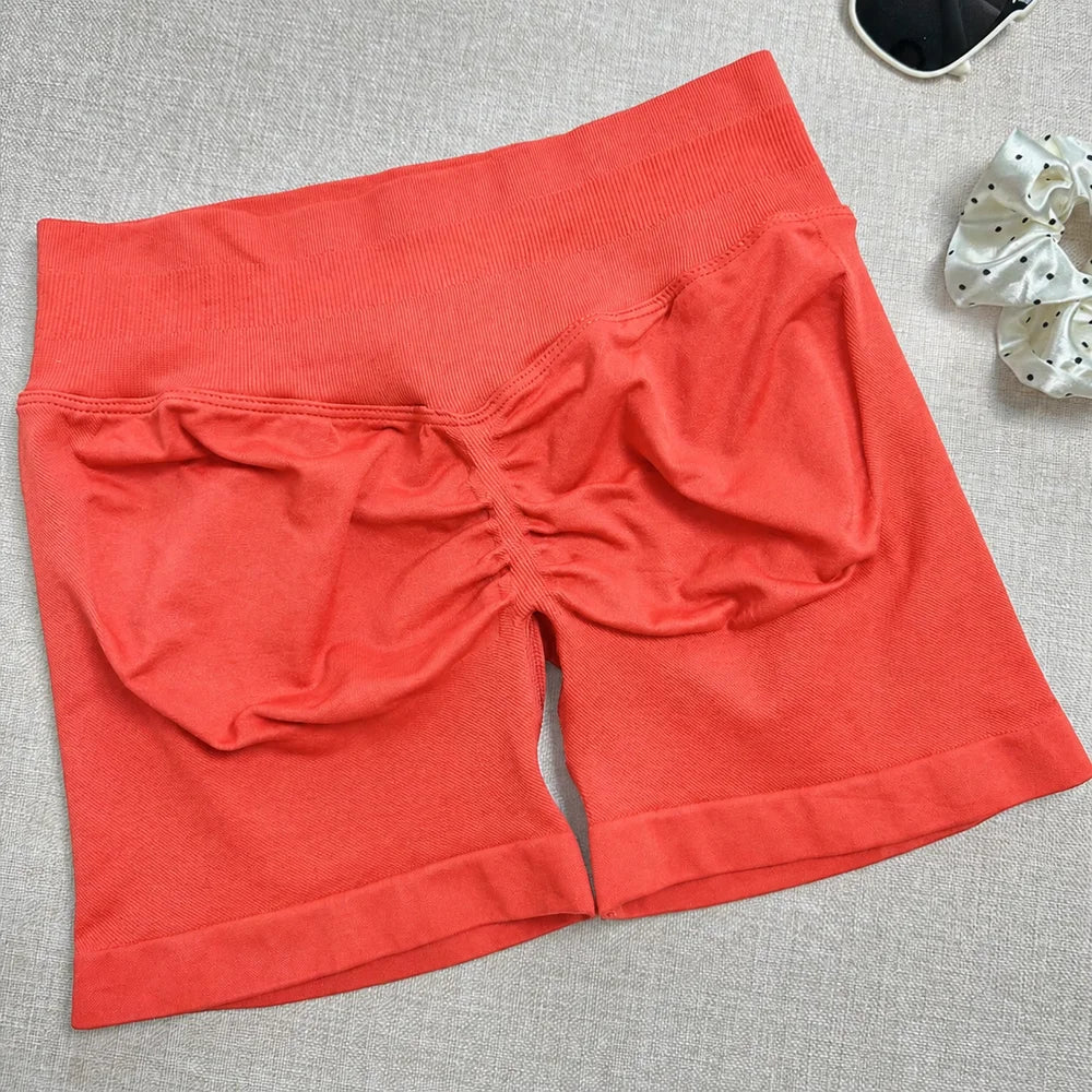 Seamless Yoga Workout Shorts for Women Low Waist Butt Lift Biker Shorts Gym Fitness Activewear Sports Training Shorts