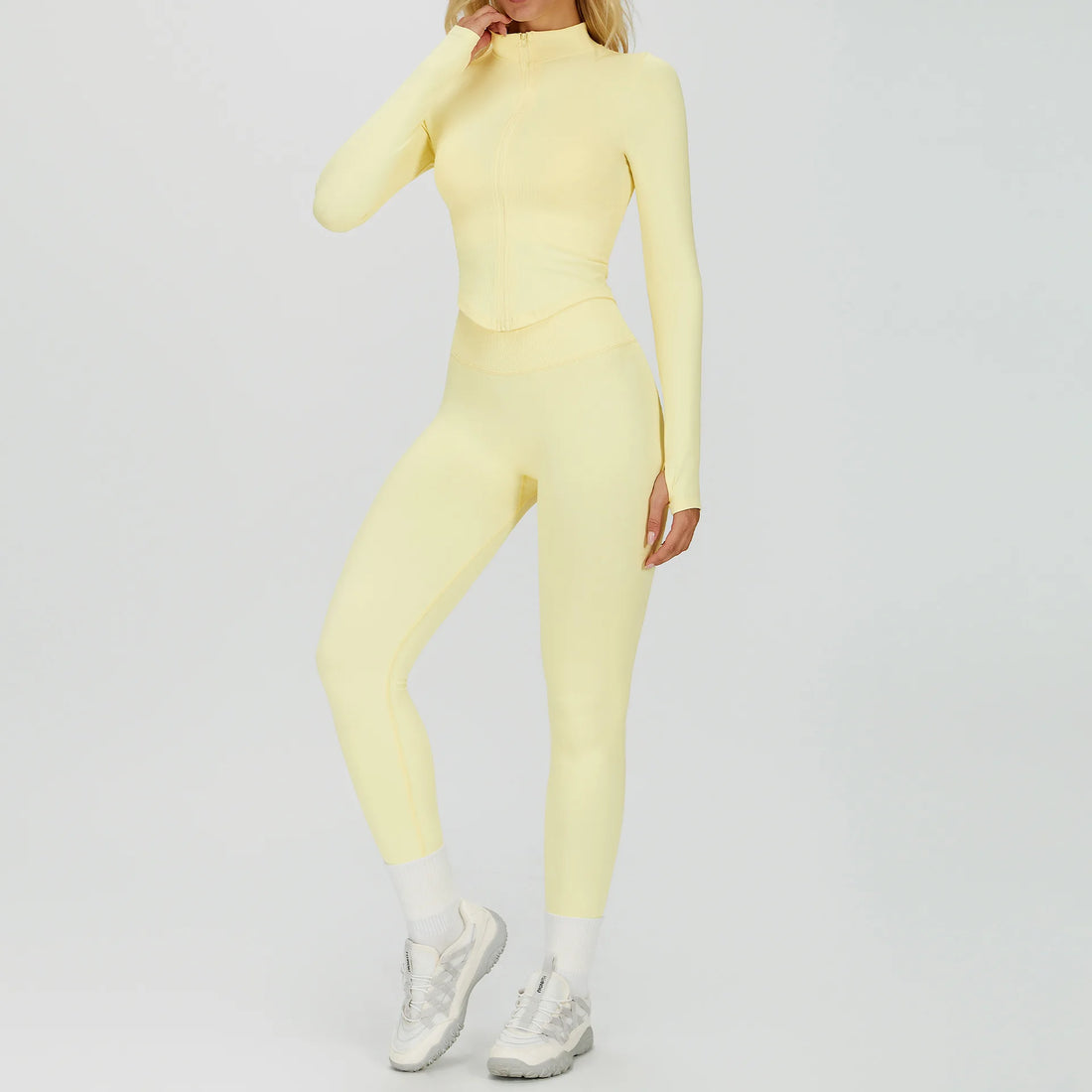 SWELTERING 2/3PCS Seamless Yoga Set Gym Clothes Sportswear Fitness Suits Women Workout Bra Crop Top Long Sleeve Sports Suits - ATFH