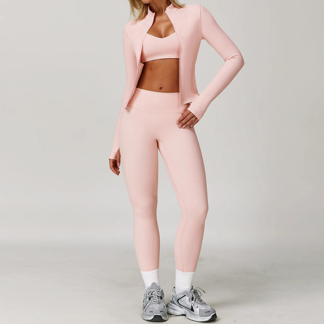 2/3PCS Yoga Suit Sports Set Gym Set Women Tracksuit Running Workout Clothes Long Sleeve Sports Bra Athletic Wear Yoga Clothing - ATFH