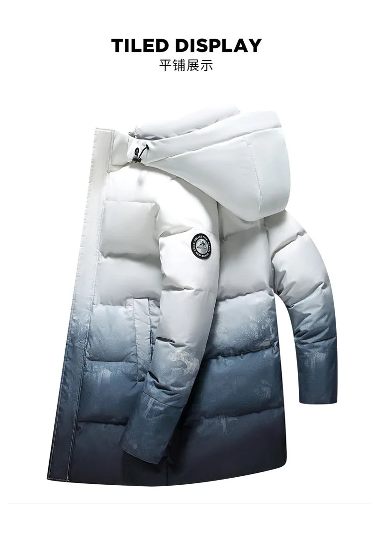 Men's Winter Down Jacket Coats Parka Clothes Warm Hooded Puffer Jacket Brand Luxury Padding Thick Short Padded Jacket HWY288