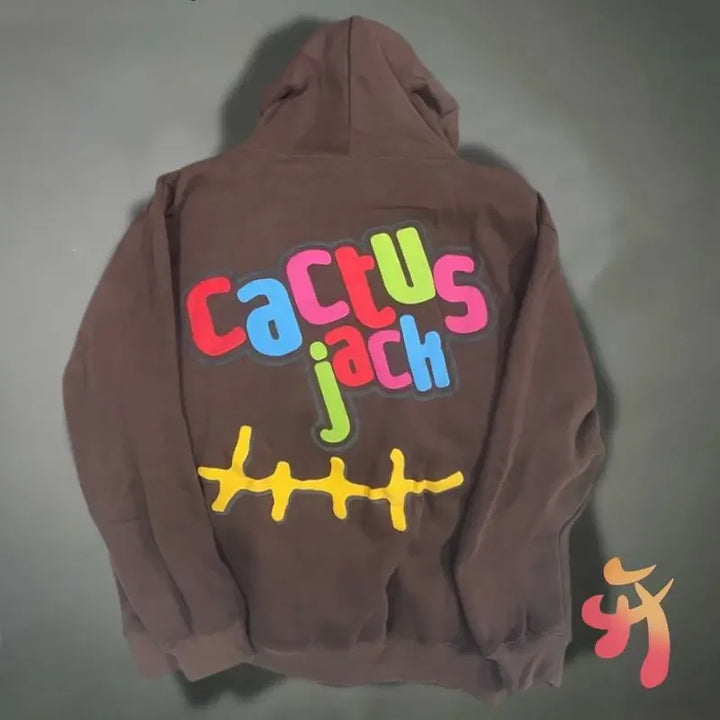 Winter Cactus Jack Hoody Colorful Foam Letter Fleece 1:1 Quality Embroidery Logo Hooded Sweatshirts Hiphop Street Kanye Hoodies - ATFH