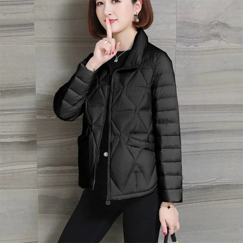 2026 New Down And Cotton Jacket Women Lightweight Short, Fashionable Casual Winter Jacket Female Loose Korean Thick Cotton Coat
