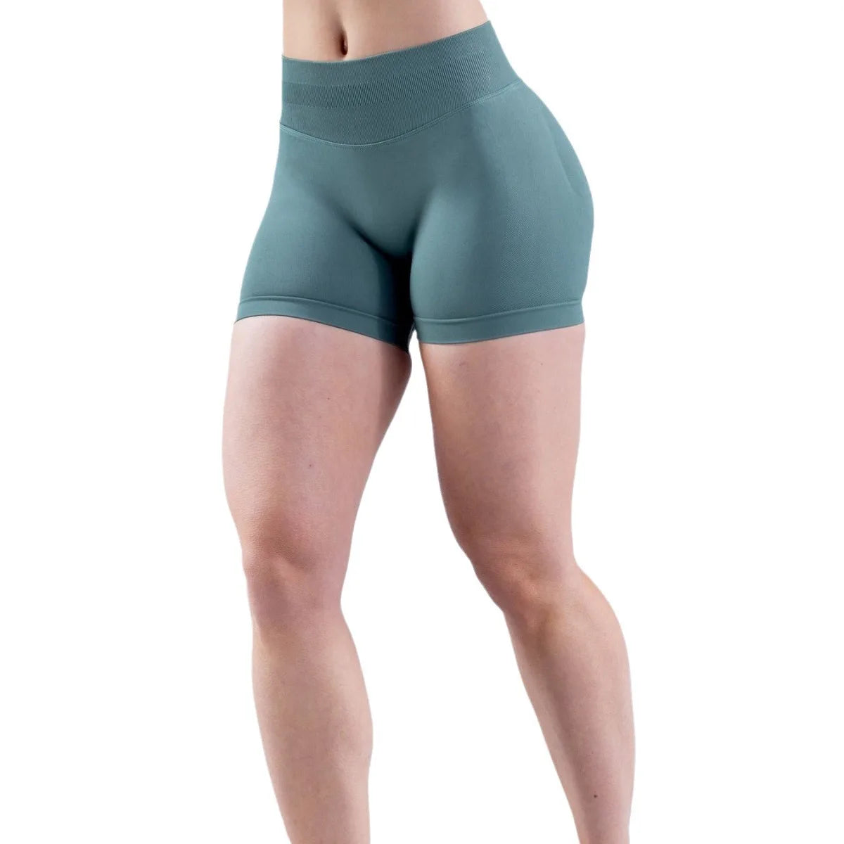 Women's Low-Rise Yoga Pants Three-quarter Length Shorts Tummy Control Workout Leggings Gym Fitness Running Seamless Tights