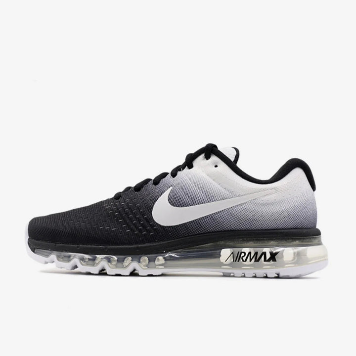 Nike's New Visual Full-Length Air Cushion Comfortable Shock-Absorbing Fitness Daily Men's Running Shoes Air Max Series Lightweight Durable Wear-Resistant Casual Shoes Black and White Gradient Color Trendy Versatile Sneakers a ATFH