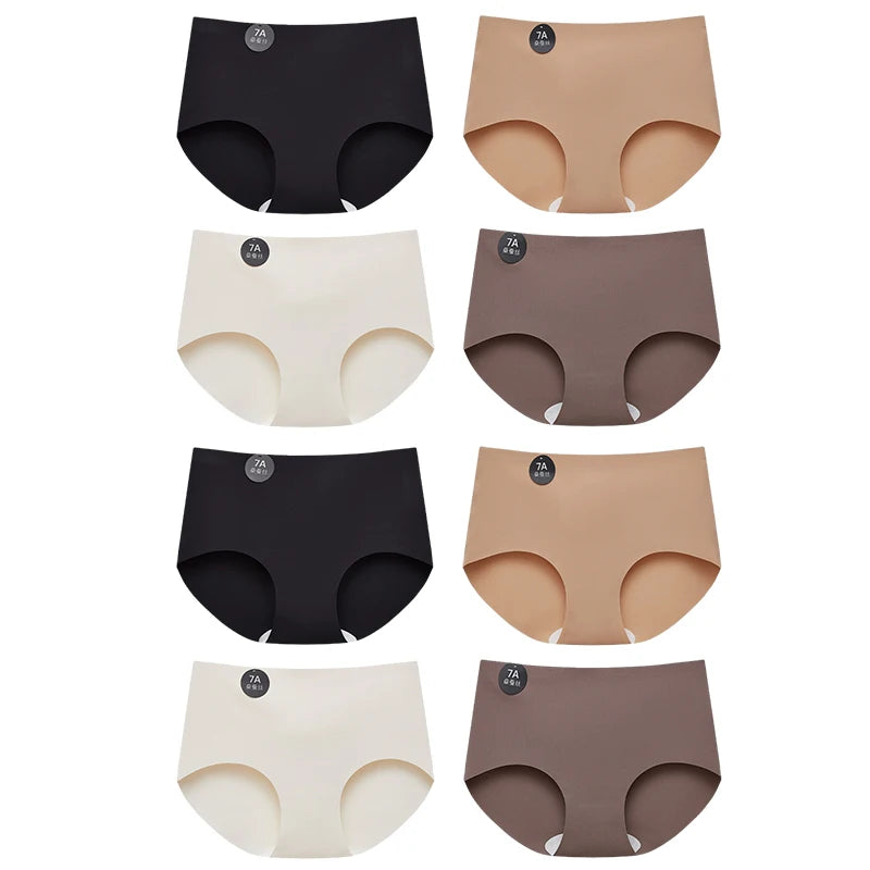 FallSweet 8PCS Seamless Mulberry Silk Panties for Women Ultra Thin High Elastic Invisible Briefs Soft Comfortable Lingerie M-2XL