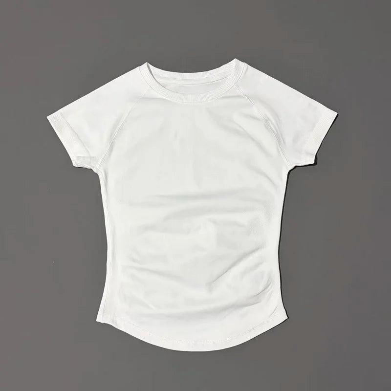 HISTELLO Sport Short Sleeve Top Seamless Yoga Leotard Clothing Women Running Sports T Shirt Workout Shirts Fitness Sports Vest - ATFH