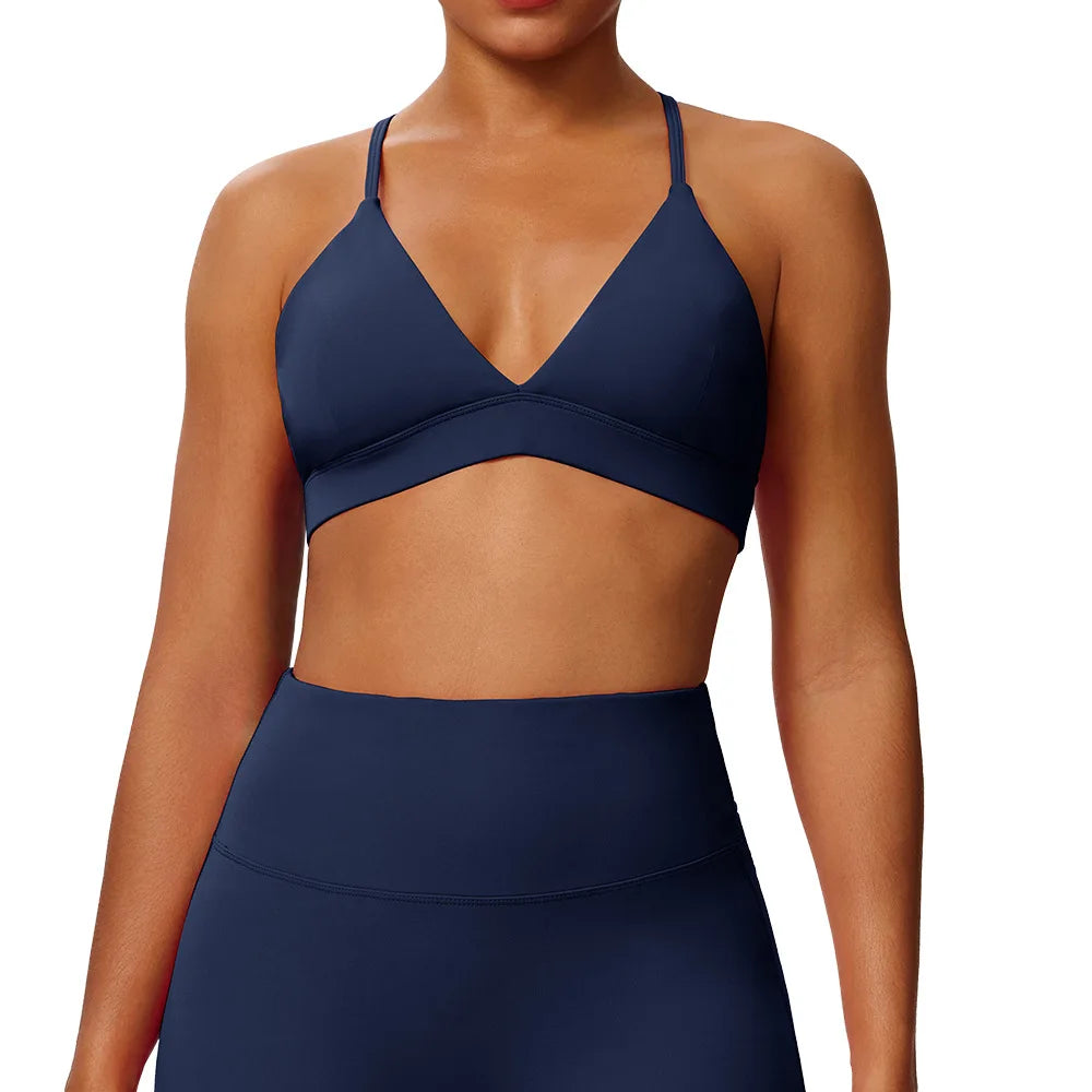 Woman Exercise sports bra back vest shockproof yoga bra quick-drying fitness top sexy cross-back beauty bra for ladies Bras - ATFH