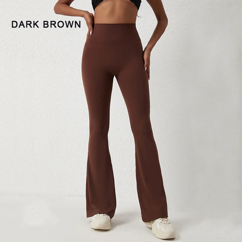 DIAS FIT JOY Peach flared pants for women's yoga high waisted and hip lifting tight pants wide leg fitness pants quick drying ATFH