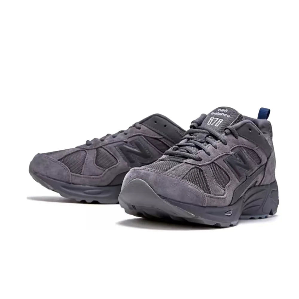 New Balance NB878 Mesh and Suede Non-Slip, Durable Lace-Up Low-Top Casual Shoes for Men and Women, Dark Gray CM878MB1