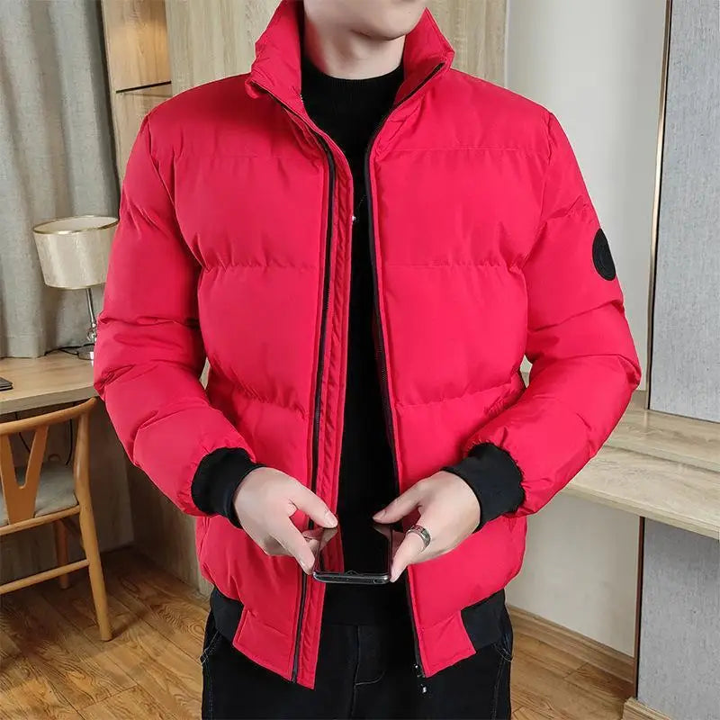 2025 Men's Puffer Jacket Thermal Warmth Quilted Coat Stand Collar Streetwear Casual Outerwear Oversized Athleisure Winter Coat ATFH