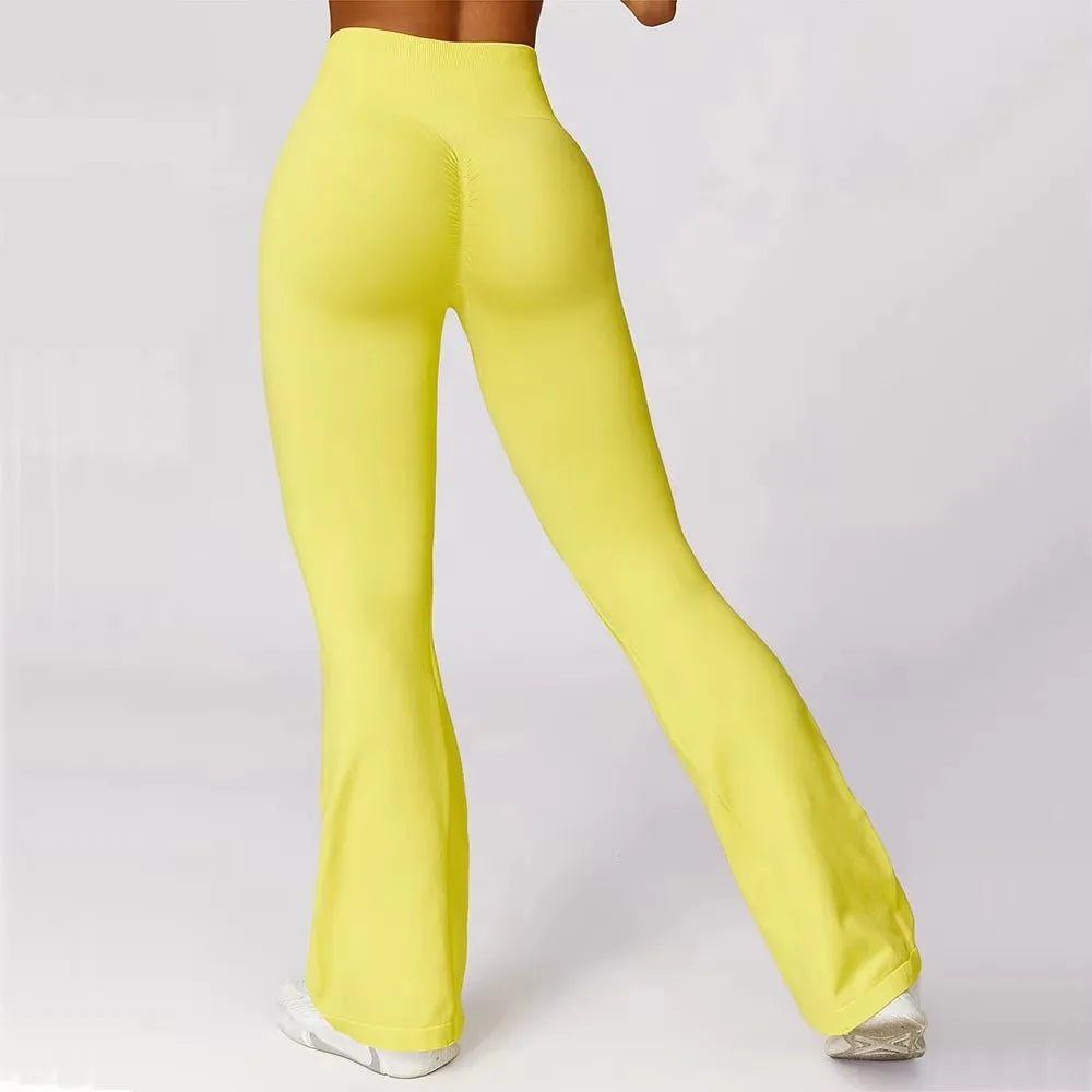 Seamless Flare Leggings Yoga Pants Women High Waist Wide Leg Pants Women Gym Workout Fitness Sports Flared Pant Dance Trousers ATFH