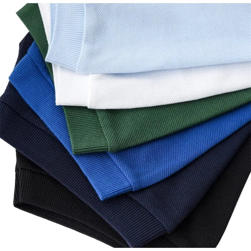 100% pure cotton Spring summer men's fashion sports brand embroidered short sleeved POLO shirt business casual T-shirt