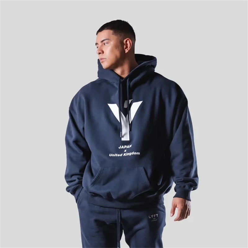 LYFT Big Y LOGO Men Hoodies Winter Fleece Warm Mens Sweatshirt Fashion Streetwear Casual Men's Loose Hooded Pullovers