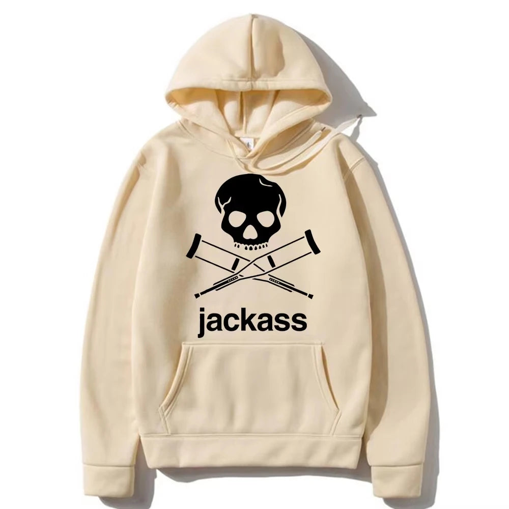 Autumn and Winter New Jackass Hoodie Men's and Women's Pattern Logo Casual Streetwear Retro Slow Running Casual Sports Shirt