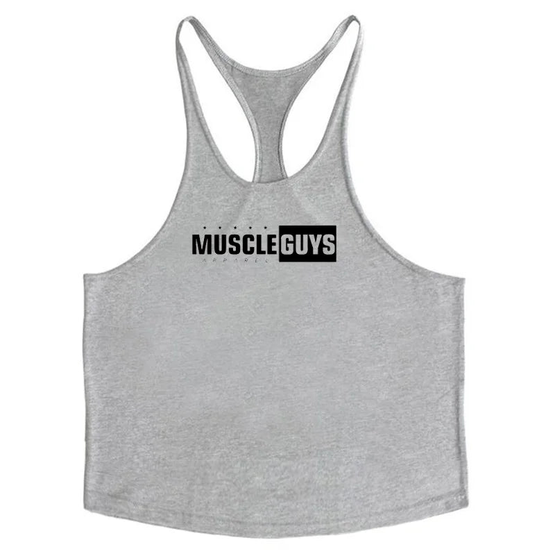 Y Back Cotton Gym Tank Tops Men Sleeveless Tanktops For Men Bodybuilding Clothing Undershirt Fitness Stringer Vest