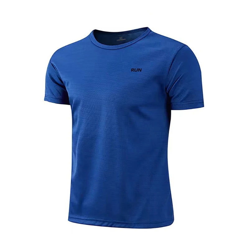 Men's Quick Dry Short Sleeve Gym Running Moisture Wicking Round Neck T-Shirt Lightweight Training Exercise Gym Sport Shirt Tops