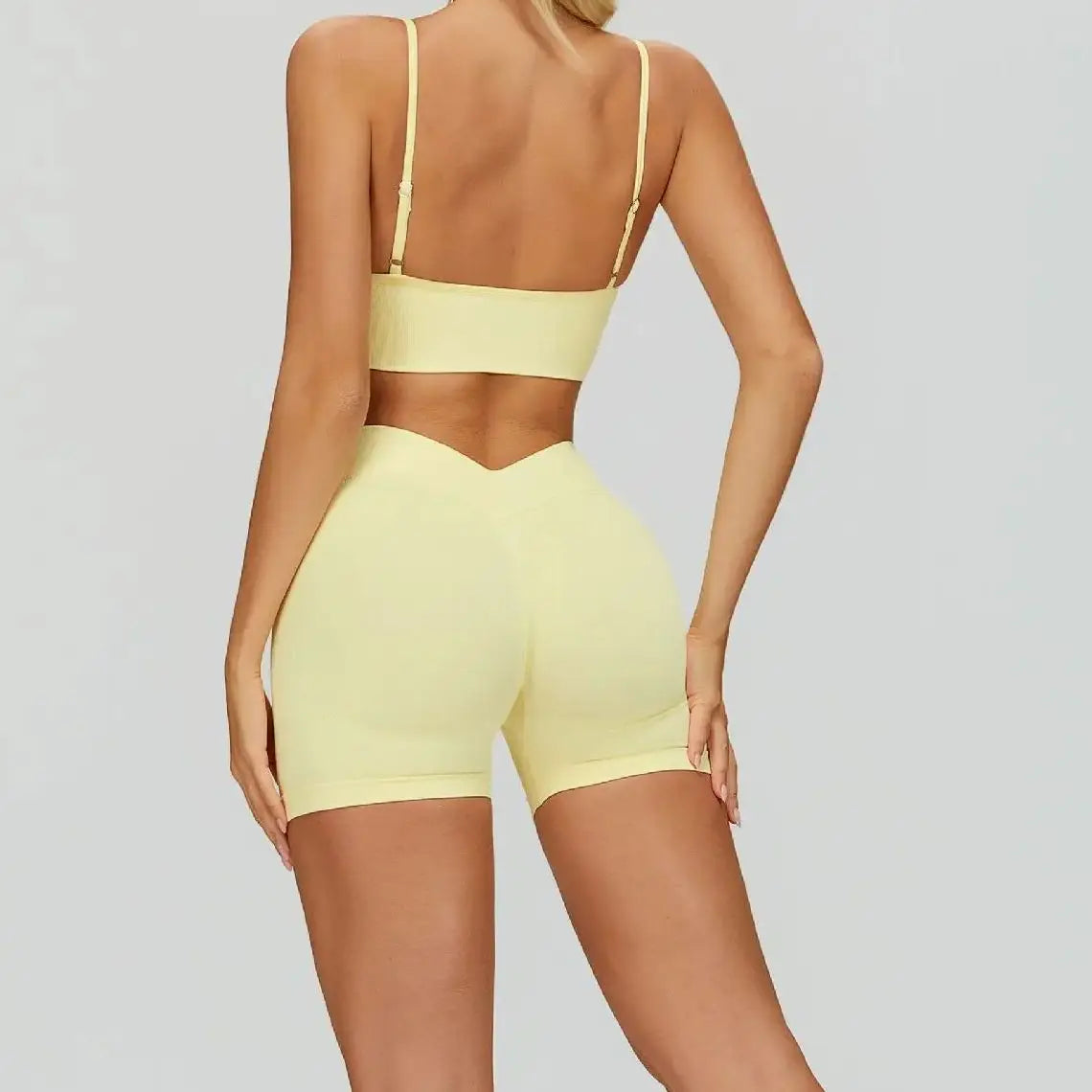 2/3PCS Seamless Tight Yoga Set Sexy Women Tracksuit Waist Cinching Slimming Quick Drying Fitness Set Running Exercise Sports Set - ATFH