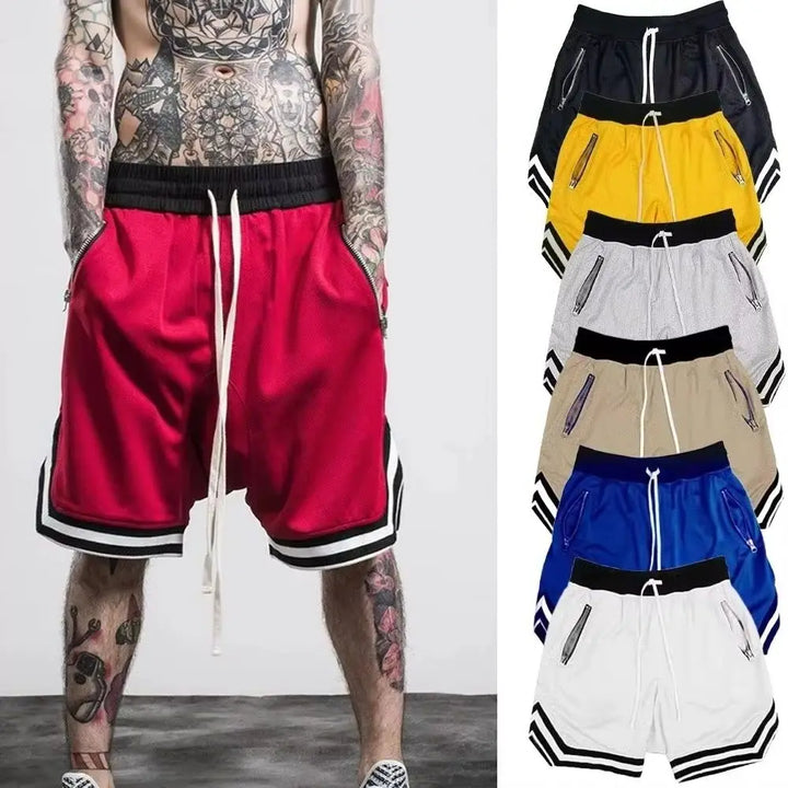 Summer Basketball Men Loose Sport Shorts Quick Drying Mesh Sports Five-point Pants Oversized Sports Shorts